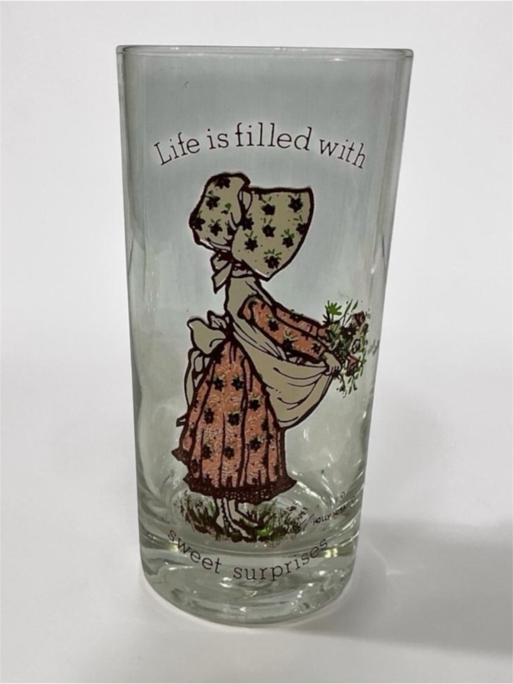 Vintage Holly Hobbie 1977 Drink Glass Life is Filled with Sweet Surprises